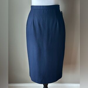 NWT Vintage Pendleton Wool Skirt Women's 6 Navy Lined Midi Length Made in USA